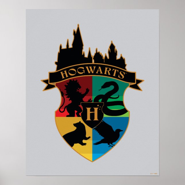 PRIDE-bricka för HOGWARTS™ Castle Vapensköld House Poster (Framsidan)