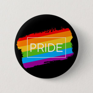 Pride Brushstroke Regnbåge Knapp