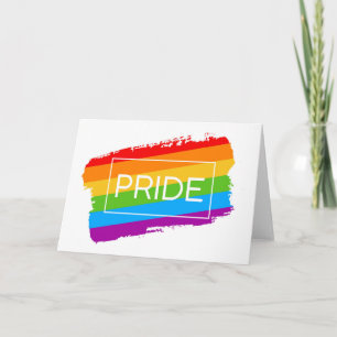 Pride Brushstroke Regnbåge Kort