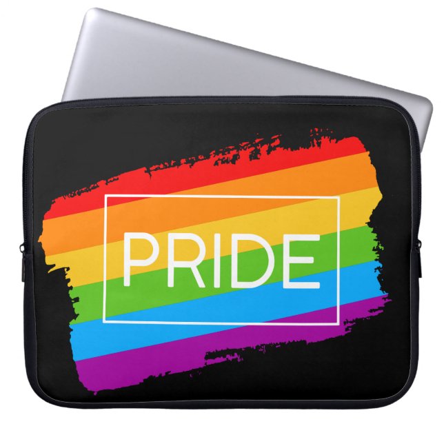 Pride Brushstroke Regnbåge Laptop Fodral (Framsidan)