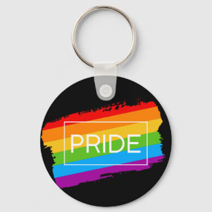 Pride Brushstroke Regnbåge Nyckelring