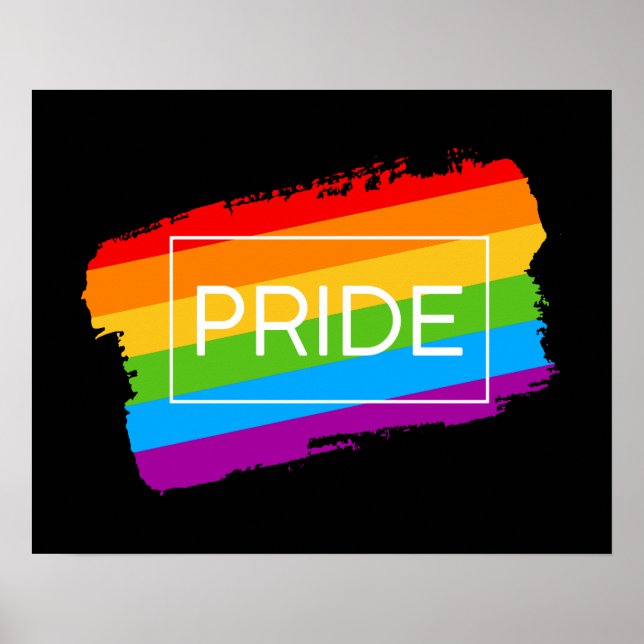 Pride Brushstroke Regnbåge Poster (Framsidan)