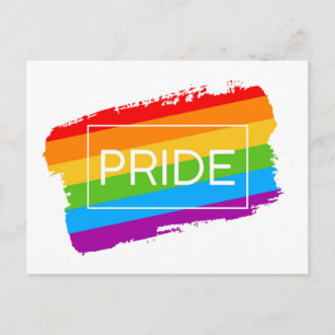 Pride Brushstroke Regnbåge Vykort