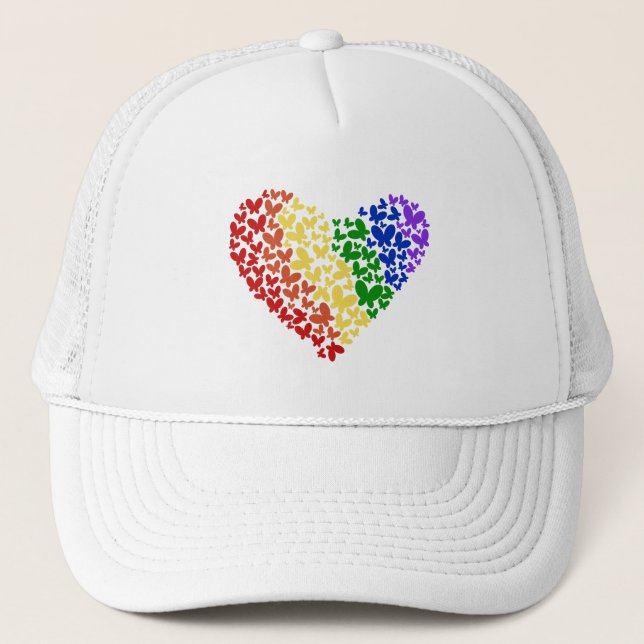 Pride Butterfly Heart - LGBTQ+ Flagga Färg Keps (Framsida)