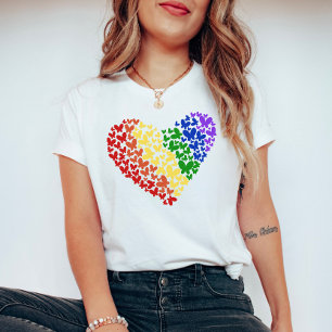 Pride Butterfly Heart - LGBTQ+ Flagga Färg T Shirt