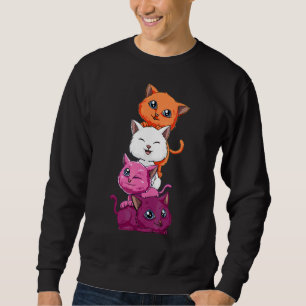 Pride Cat Lgbt Flagga Gay Lesbisk Trans Flagga Cut Lång Ärmad Tröja