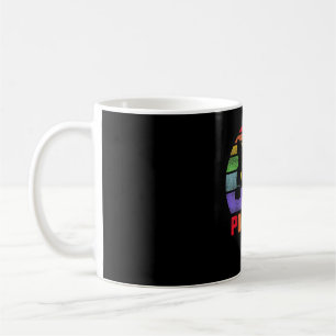 Pride Cat Purride Gay LGBTQ Rainbow Flagga Retro S Kaffemugg