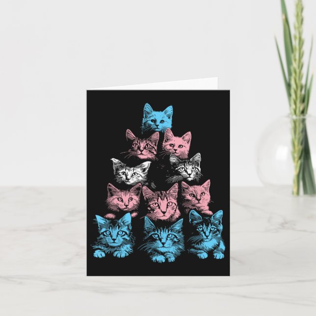 Pride Cats Transgender - Lgbt Trans Flag Söta Katt Kort (Framsida)