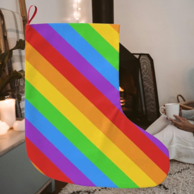 Pride Cheer: Regnbågsflagga Stor Julstrumpa (Skapare uppladdad)
