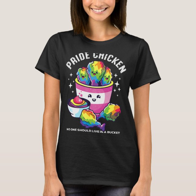 Pride Chicken Kyckling Lgbt Support T Shirt (Framsida)