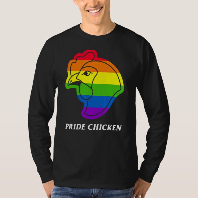 Pride Chicken Lgbt Pun Fried Rainbow Flagga Buffal T Shirt (Framsida)