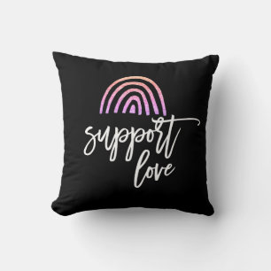 Pride Colorful Glitter Rainbow Black Kudde