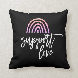Pride Colorful Glitter Rainbow Black Kudde