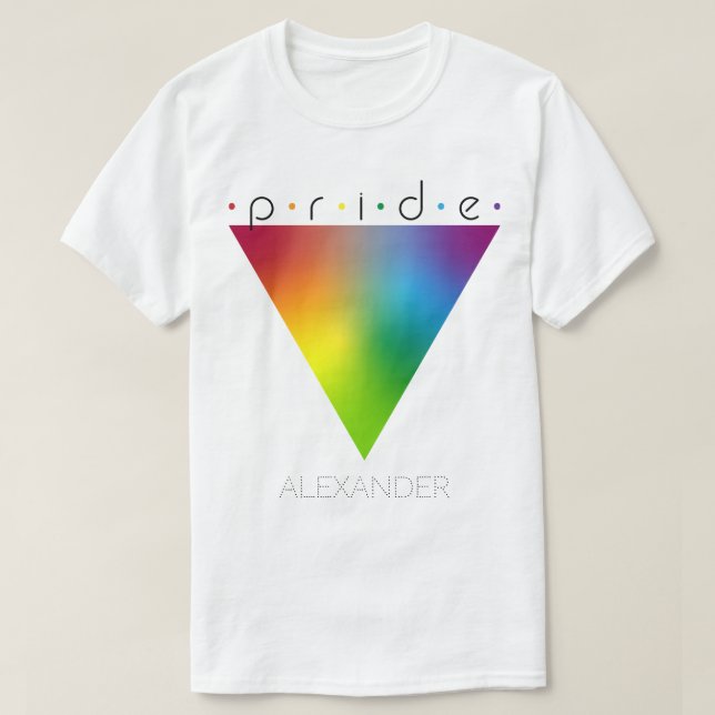 Pride Colorful Rainbow Triangle Gay LGBTQ Namn T Shirt (Design framsida)