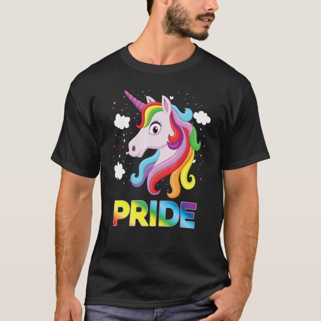 Pride Dabbing Unicorn Lgbt Pride Gay Lesbisk Rainb T Shirt (Framsida)