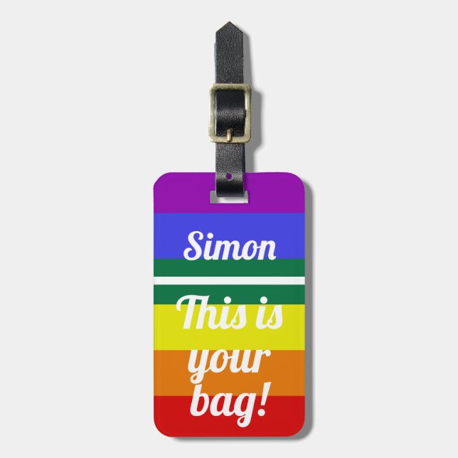 Pride Det här är din påse Funny Rainbow LBGT Bagagebricka (Vertikal Framsida)