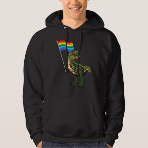 Pride Dinosaur Lgbt Gay Lesbisk Transgender Trans Hoodie