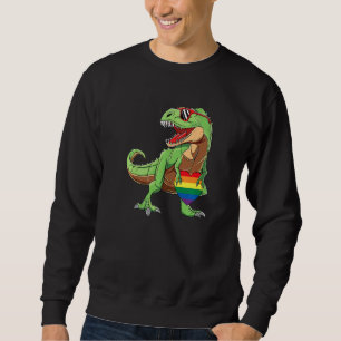Pride Dinosaur Lgbt Gay Lesbisk Transgender Trans Lång Ärmad Tröja