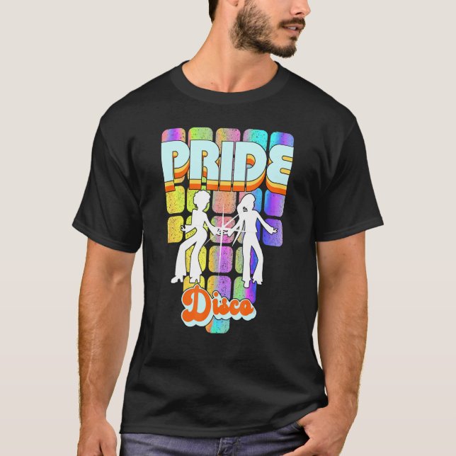Pride Disco Dam Rainbow Lgbt Boogie Dance 70s F T Shirt (Framsida)