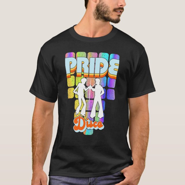 Pride Disco Killar Regnbåge Lgbt Boogie Dans 70-Ta T Shirt (Framsida)