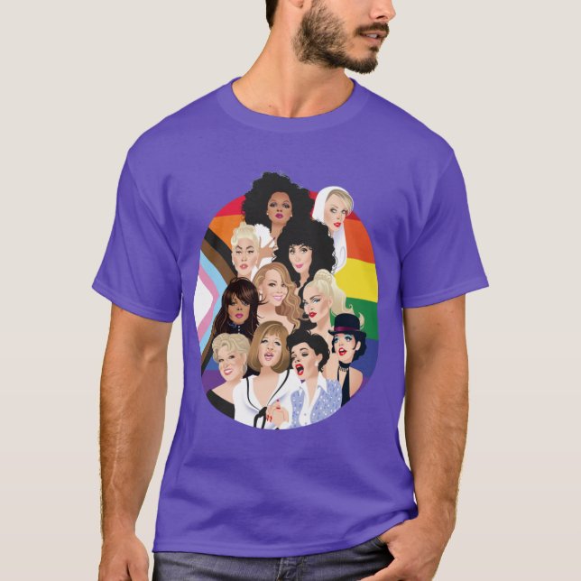 Pride Divas Edition retro T Shirt (Framsida)