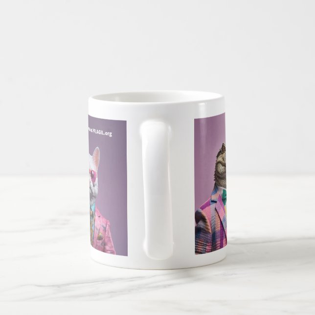 Pride Djur: Alligator, Dinosaur, Katt Kaffemugg (Handtag)