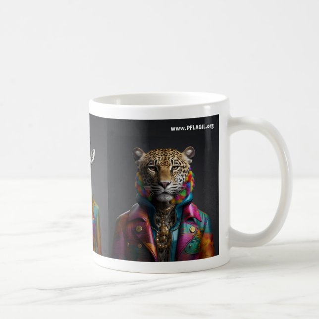 Pride Djur: Lejona, Giraffe, Jaguar Kaffemugg (Höger)