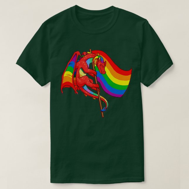Pride Dragons HBT Gay Lesbisk Transgender Trans N T Shirt (Design framsida)