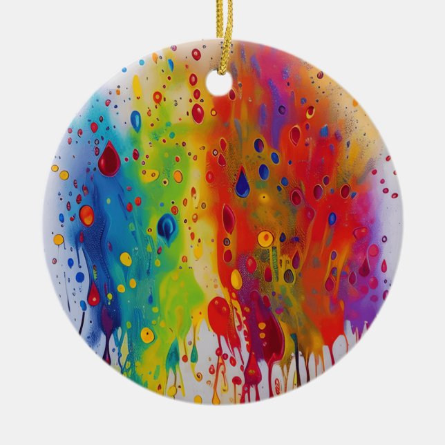 Pride Drip Mönster Ornament (Framsidan)