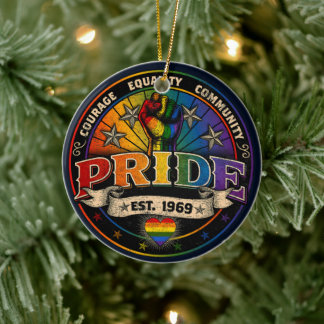 Pride est. 1969 julgransprydnad keramik