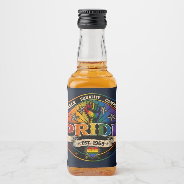 Pride est. 1969 spritflaskor etikett (Framsida)