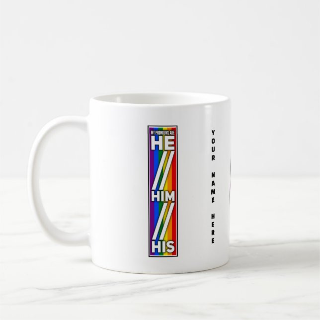 Pride Färg Mina pronouns är han hans Kaffemugg (Vänster)