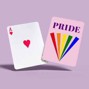 PRIDE - färgad lgbt-regnbågslaster, typografi Casinokort