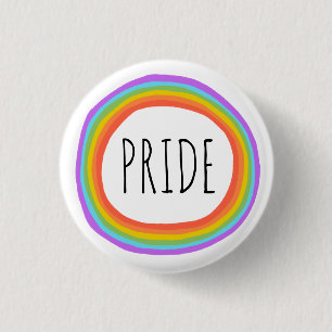 PRIDE Färgfull regnbågscirkel Knapp