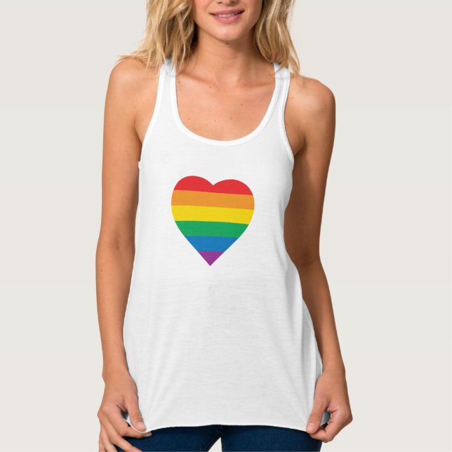 Pride | Färgregat för regnbåge Linne Med Racerback (Framsida)