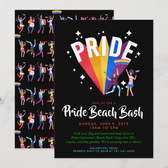 PRIDE-fest-inbjudan | PRIDE Inbjudningar (Fram/baksida)