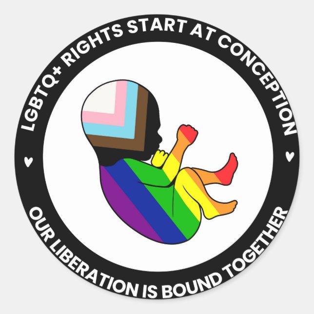 Pride Fetus Stickers (runda) Runt Klistermärke (Framsida)