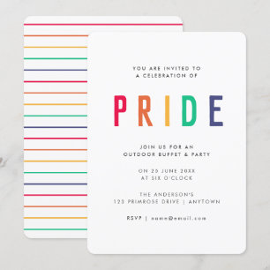 Pride Firande LGBTQ Gay Modern Rainbow Party Inbjudningar