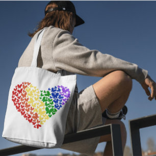 Pride Fjäril Hjärt– LGBTQ+ Flagga Färger  Tygkasse