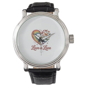 Pride Fjäril Hjärtan Kärlek Är Kärlek Tröja Design Armbandsur