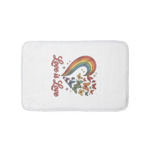 Pride Fjäril Hjärtan Kärlek Är Kärlek Tröja Design Badrumsmatta