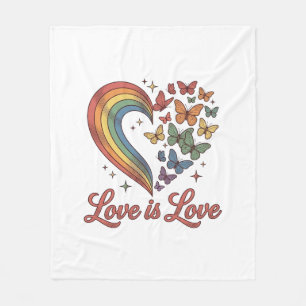 Pride Fjäril Hjärtan Kärlek Är Kärlek Tröja Design Fleecefilt