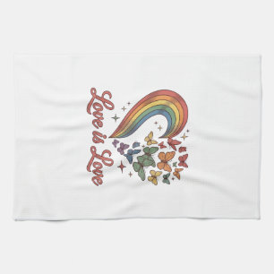 Pride Fjäril Hjärtan Kärlek Är Kärlek Tröja Design Kökshandduk