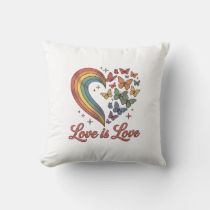 Pride Fjäril Hjärtan Kärlek Är Kärlek Tröja Design Kudde
