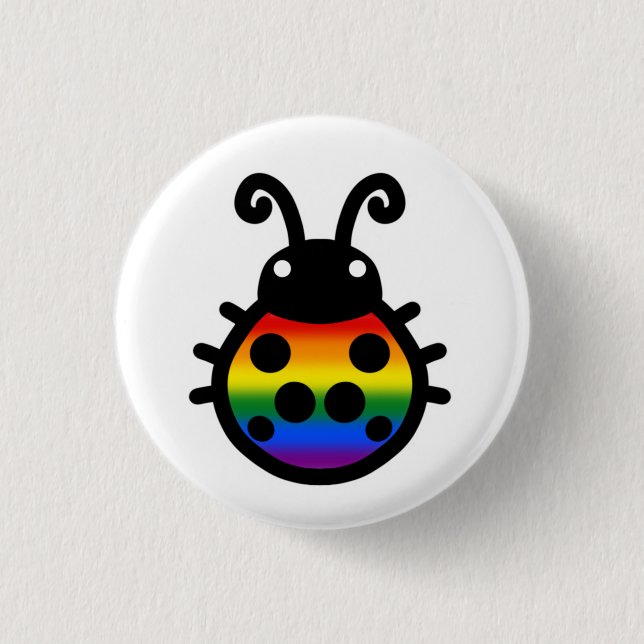 Pride Flag Ladybug Pin Badge Knapp (Framsida)