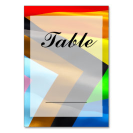 Pride Flag Typografi Bröllop Anpassad Bordsnummer