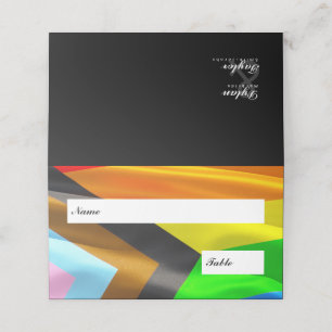Pride Flag Typografi Bröllop Vikt Placeringskort