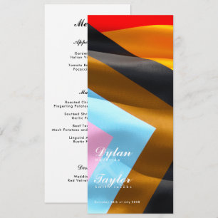 Pride Flag Typografi Bröllopsmiddag Meny