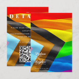 Pride Flag Typografi Gay Bröllopsdetaljer Tilläggskort