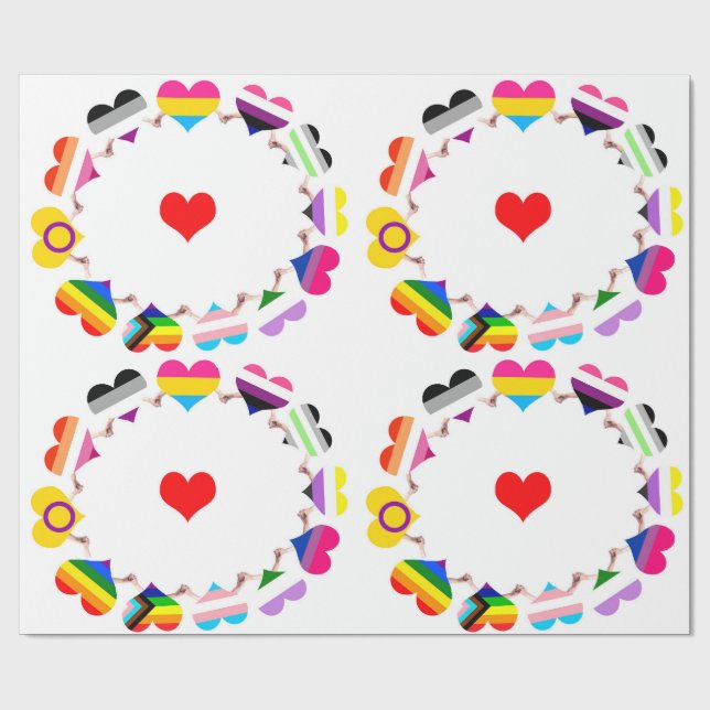 Pride Flagga 2 Figursätta Pappert Presentpapper (Platt)